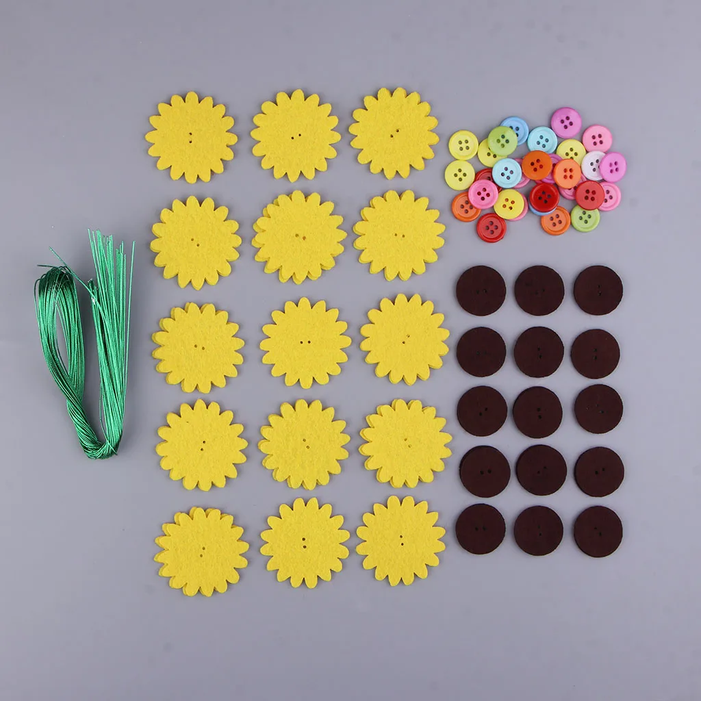DIY Craft Iron Wire Button Felt Bouquet Kit Make 40 Flowers DIY Craft Iron Wire Button Felt Bouquet Kit Make 40 Flowers