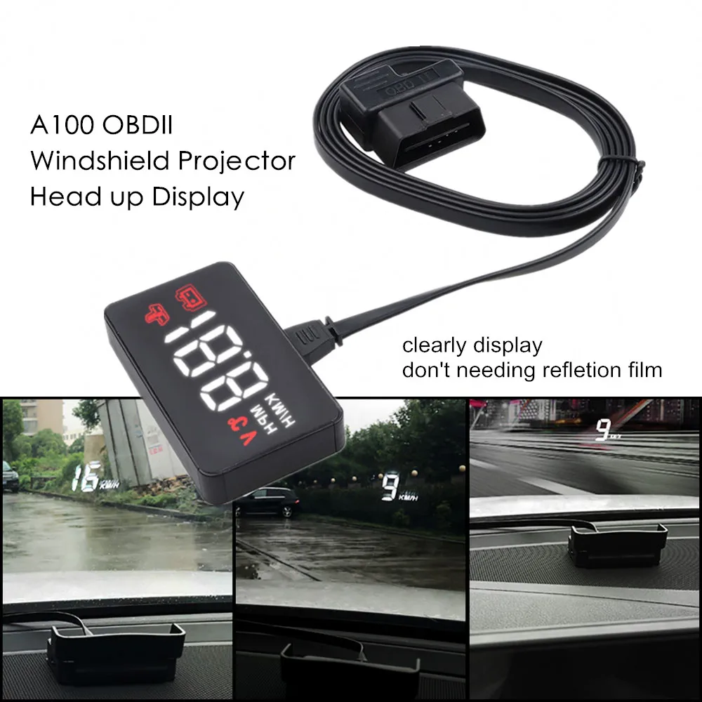 Car HUD A100 Head Up Display OBD2 II EUOBD Overspeed Warning System Projector Windshield Auto Electronic Voltage Alarm RPM
Car HUD A100 Head Up Display OBD2 II EUOBD Overspeed Warning System Projector Windshield Auto Electronic Voltage Alarm RPM