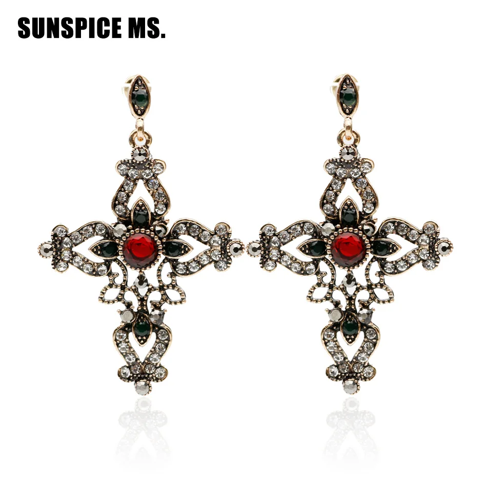 Religious Jewelry Vintage Cross Earrings Women Antique Gold Color Round Resin Dangle Earring Hollow Flower Ethnic Retro Earring
Religious Jewelry Vintage Cross Earrings Women Antique Gold Color Round Resin Dangle Earring Hollow Flower Ethnic Retro Earring