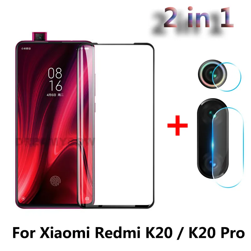 

2-in-1 Camera Lens Tempered Glass for Redmi 7A Note7 Pro K20 Pro Note 4X Glass Film Screen Protector for Xiaomi Mi 9T Pro 5X A1