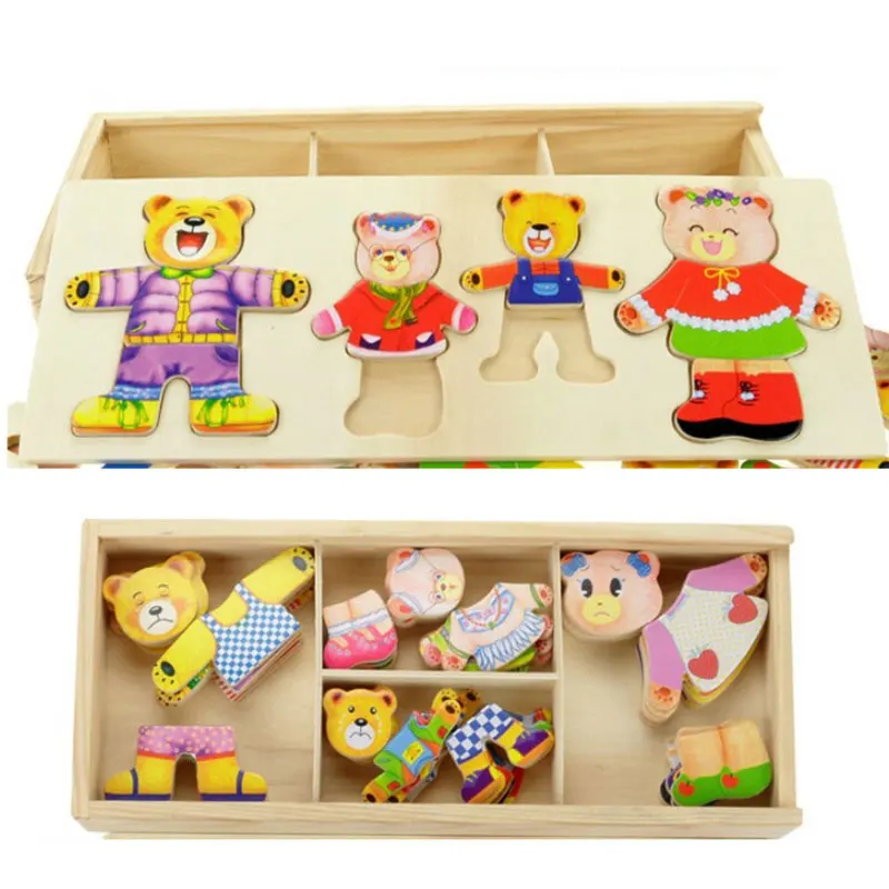 Cute Four Bears Dress Up Wooden Game Children's Puzzle Early Education Hand-dressing Pairing Jigsaw Puzzle Toy
Cute Four Bears Dress Up Wooden Game Children's Puzzle Early Education Hand-dressing Pairing Jigsaw Puzzle Toy