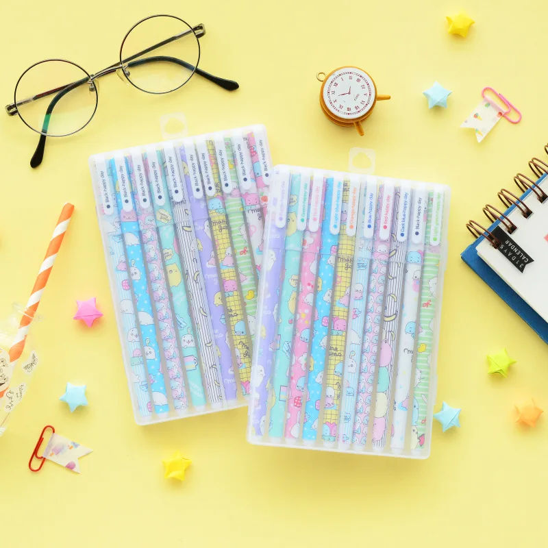 4 set/Lot Sumikko Gurashi 10 color gel pen 0.5mm fine writing pens Cute kids gift Stationery Office school supplies F123 | Канцтовары