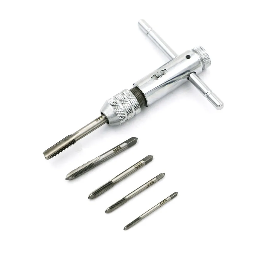 5pcs/set Adjustable M3-M8 T-Handle Ratchet Tap Wrench Machinist Tool Screw Thread Plug Tap Machinist Tool
5pcs/set Adjustable M3-M8 T-Handle Ratchet Tap Wrench Machinist Tool Screw Thread Plug Tap Machinist Tool