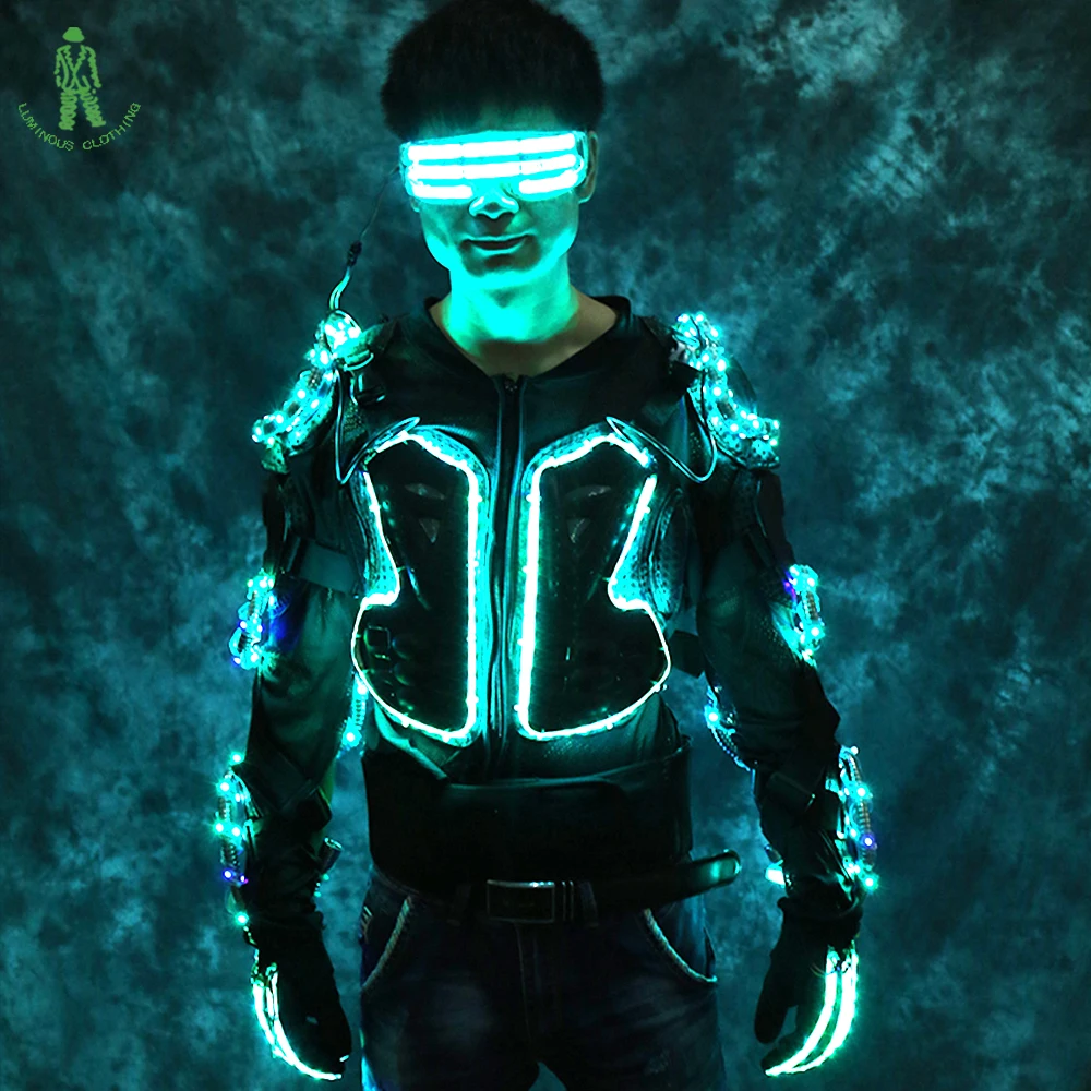 Free Shipping LED Lighting Robot Suit Multi Color Luminous Armor With Gloves Glasses Stage Night Club DJ Cool Costume Suit
Free Shipping LED Lighting Robot Suit Multi Color Luminous Armor With Gloves Glasses Stage Night Club DJ Cool Costume Suit