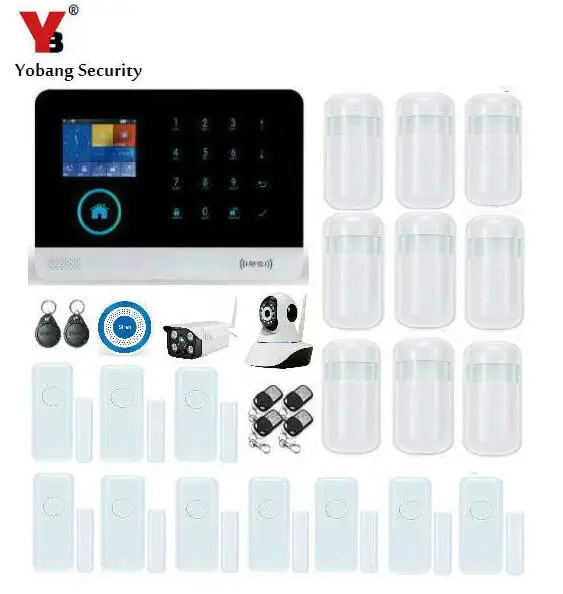 

YobangSecurity WIFI Gsm RFID Wireless Home Office Security Burglar Alarm System Wireless Strobe Siren Outdoor Video IP Camera