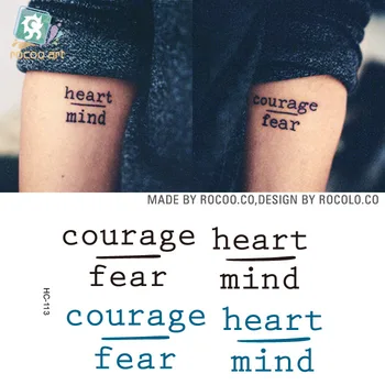 Waterproof Temporary Tattoo Sticker "heart mind courage fear" English letter alphabet tatto stickers flash tatoo fake tattoos
Waterproof Temporary Tattoo Sticker "heart mind courage fear" English letter alphabet tatto stickers flash tatoo fake tattoos