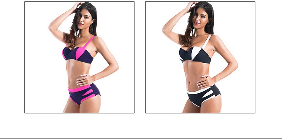 2017 Bikinis Women Swimsuit High Waisted Bathing Suits Swim Halter Top Push Up Bikini Set Plus Size Swimwear Maillot De Bain 13