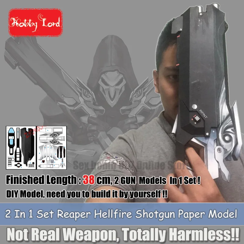 2 in 1 Set, New Reaper Hellfire shotgun 3d paper model toys diy cosplay show weapon props party gift favor for Children adult
2 in 1 Set, New Reaper Hellfire shotgun 3d paper model toys diy cosplay show weapon props party gift favor for Children adult