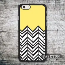 Yellow and Black Chevron Case For iPhone 7 6 6s Plus 5 5s SE 5c 4 4s and For iPod 5 Lovely Phone Cover Free Shipping Globally