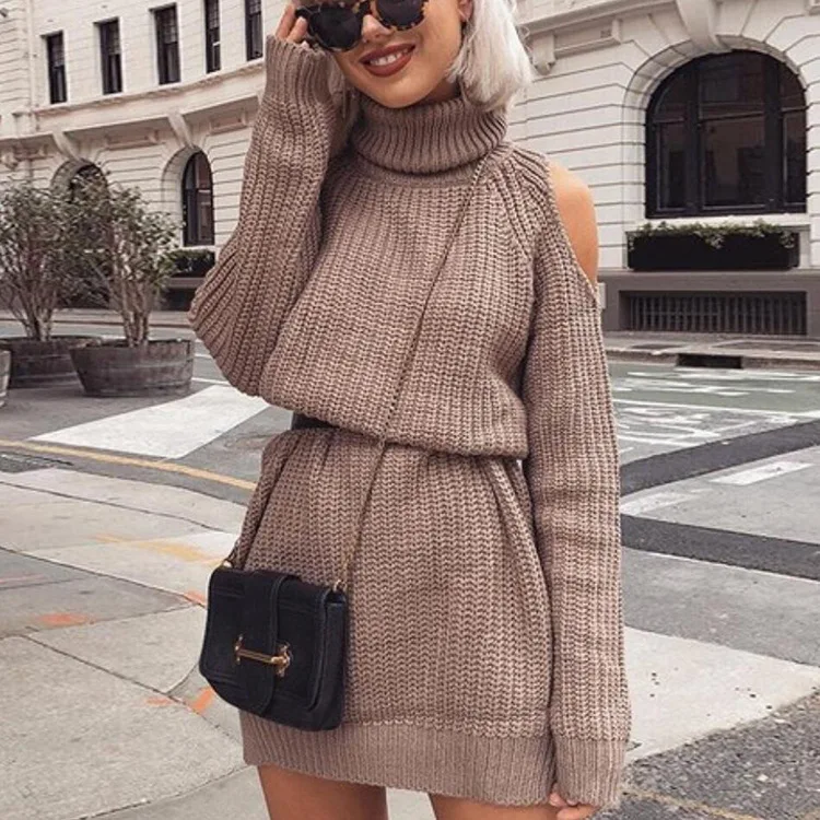 Autumn Winter New Women Sweaters High Collar Off-the-shoulder Long Sweater Female Knitted Casual Loose Leisure Turtleneck Dress
Autumn Winter New Women Sweaters High Collar Off-the-shoulder Long Sweater Female Knitted Casual Loose Leisure Turtleneck Dress