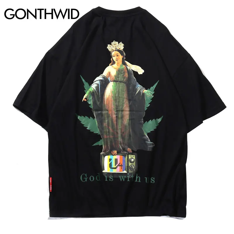 GONTHWID Funny God Weed Leaf Tshirts Streetwear Men 2019 Hip Hop Harajuku Casual Short Sleeve Tops Tees Summer Male T Shirts
GONTHWID Funny God Weed Leaf Tshirts Streetwear Men 2019 Hip Hop Harajuku Casual Short Sleeve Tops Tees Summer Male T Shirts