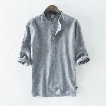 2019 Summer cotton Linen Shirts Men Half Sleeve Chinese Shirts Men Striped Shirt Pullover Collar Shirts fashion Social Clothes
2019 Summer cotton Linen Shirts Men Half Sleeve Chinese Shirts Men Striped Shirt Pullover Collar Shirts fashion Social Clothes