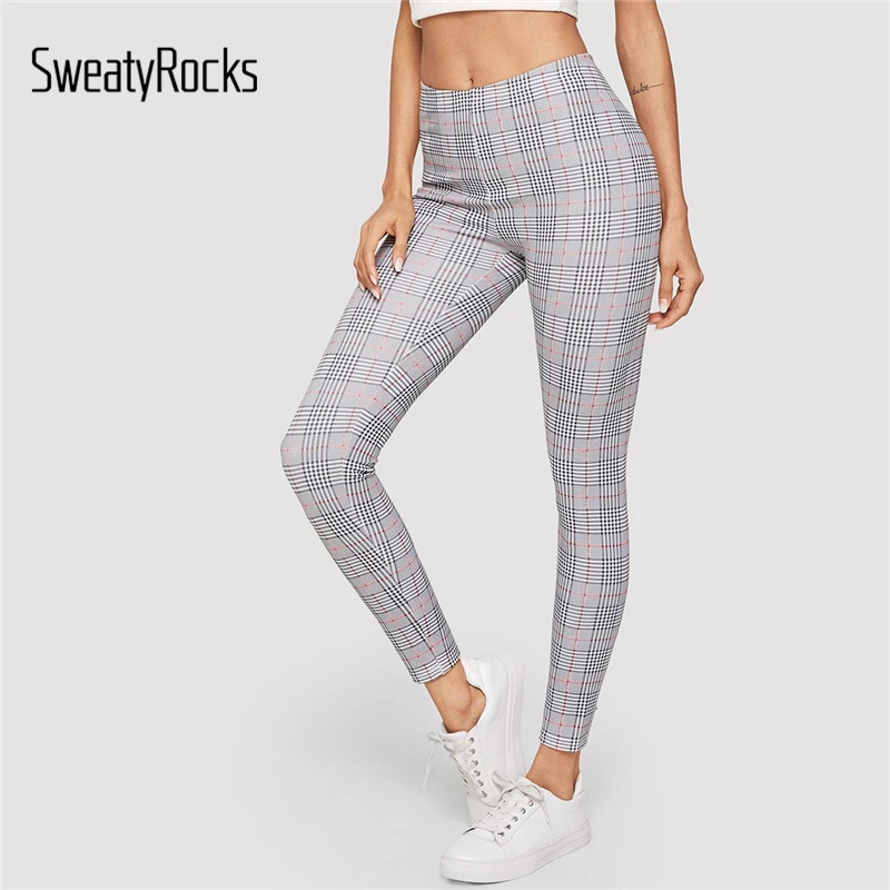 SweatyRocks Glen Plaid Leggings Active Wear Grey Streetwear Leggings 2019 Spring Fashion Women Athleisure Slim Leggings
SweatyRocks Glen Plaid Leggings Active Wear Grey Streetwear Leggings 2019 Spring Fashion Women Athleisure Slim Leggings