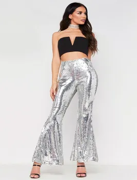 Ladies High Waist Sequin Wide Leg Pants Basic Skinny Pantalon Taille Haute Femme Nightclub Office Workwear
Ladies High Waist Sequin Wide Leg Pants Basic Skinny Pantalon Taille Haute Femme Nightclub Office Workwear