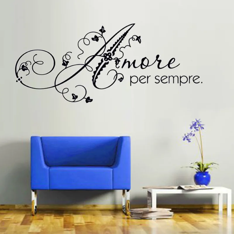 Love Forever Italian Wall Sticker Art Romantic Home Decor DIY Removable Self Adhesive Wall Decorative Decals 
Love Forever Italian Wall Sticker Art Romantic Home Decor DIY Removable Self Adhesive Wall Decorative Decals