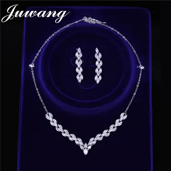 JUWANG 2020 Hot Sale Women Vintage necklace Earrings Sets Dazzling Transparent Cubic Zircon Rope Chain Jewelry Wedding Pendants
JUWANG 2020 Hot Sale Women Vintage necklace Earrings Sets Dazzling Transparent Cubic Zircon Rope Chain Jewelry Wedding Pendants
