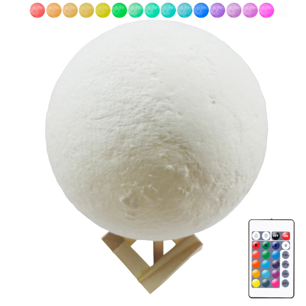 Kids Real 3D Print Moon Lamp Luminous Toy 16 Color Change Touch RC Switch Bedroom Night Light Home Decor Halloween Creative Gift
Kids Real 3D Print Moon Lamp Luminous Toy 16 Color Change Touch RC Switch Bedroom Night Light Home Decor Halloween Creative Gift