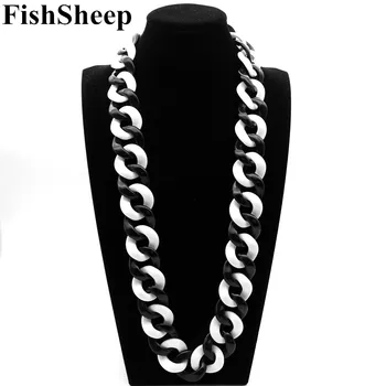 Statement Acrylic Long Necklace For Women Exaggerated Black/White Big Acrylic Link Chain Choker Necklaces 2018 Fashion Jewelry
Statement Acrylic Long Necklace For Women Exaggerated Black/White Big Acrylic Link Chain Choker Necklaces 2018 Fashion Jewelry