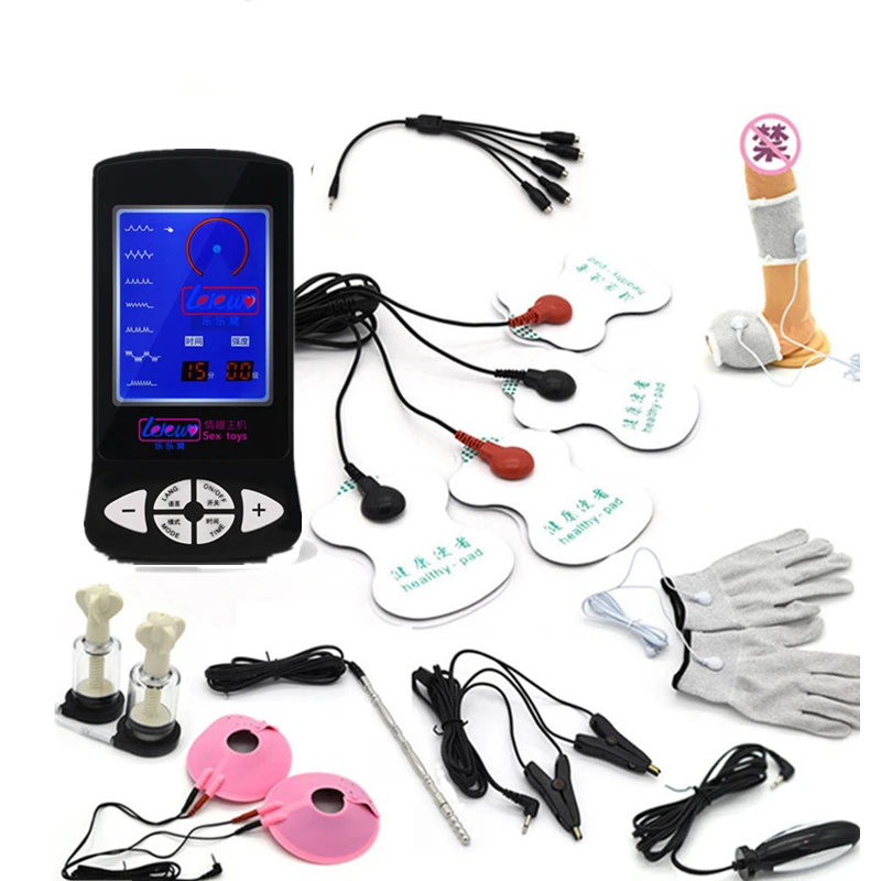 

Electro Penis Plug Rings Glove Stimulation Breast Pads Massage Masturbation Nipple Clamps Electric Shock Pulse Anal Plug Sex Toy