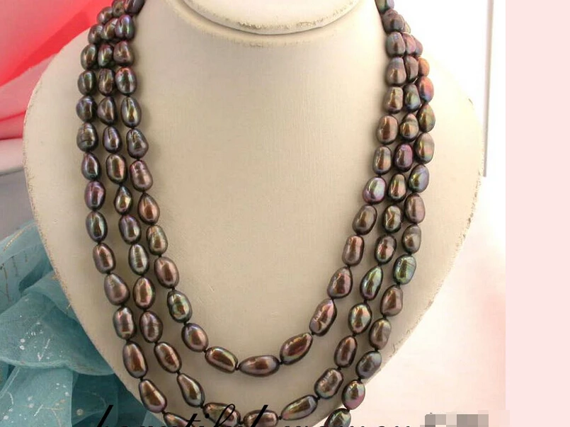 shipping>>> >>Z2030 LUSTER 3strands 14mm baroque black freshwater pearl necklace
shipping>>> >>Z2030 LUSTER 3strands 14mm baroque black freshwater pearl necklace