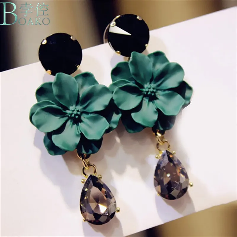 BOAKO Green Flower Statement Dangle Earrings for Women Trendy Brand Pendientes Earrings Large Drop Earrings Jewelry oorbellen
BOAKO Green Flower Statement Dangle Earrings for Women Trendy Brand Pendientes Earrings Large Drop Earrings Jewelry oorbellen