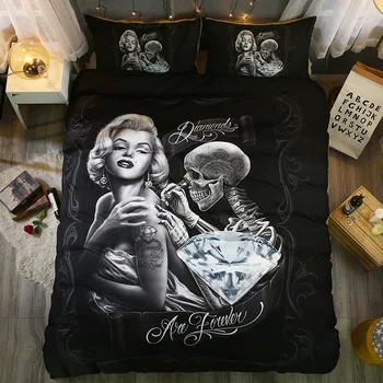 3D Marilyn Monroe duvet cover set US king size black Skull Bed linens 3d bedclothe Home Textile US Queen fashion bed set 2/ 3pcs
3D Marilyn Monroe duvet cover set US king size black Skull Bed linens 3d bedclothe Home Textile US Queen fashion bed set 2/ 3pcs