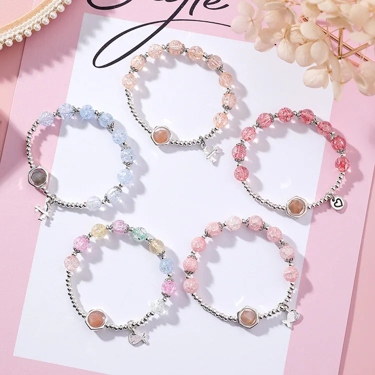 Korean Simple Sweet Cute Colorful Crystal Stone Beads Cartoon Aircraft Fish Heart Pendant Bracelet for Women Girls Charm Jewelry
Korean Simple Sweet Cute Colorful Crystal Stone Beads Cartoon Aircraft Fish Heart Pendant Bracelet for Women Girls Charm Jewelry