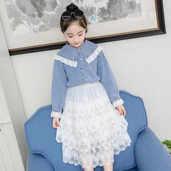 JMFFY Kid Girls Clothing Two Piece Set 2019 Spring Long Sleeve Teenage Clothes Denim Shirts Dress Princess Cowboy Girl Suit 4-15
JMFFY Kid Girls Clothing Two Piece Set 2019 Spring Long Sleeve Teenage Clothes Denim Shirts Dress Princess Cowboy Girl Suit 4-15