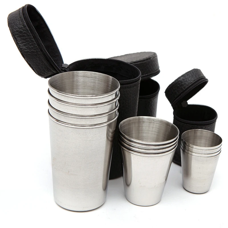 4pcs/Set Outdoor Practical Stainless Steel Cups Shots Set Mini Glasses For Whisky Wine Portable Drinkware Set H
4pcs/Set Outdoor Practical Stainless Steel Cups Shots Set Mini Glasses For Whisky Wine Portable Drinkware Set H