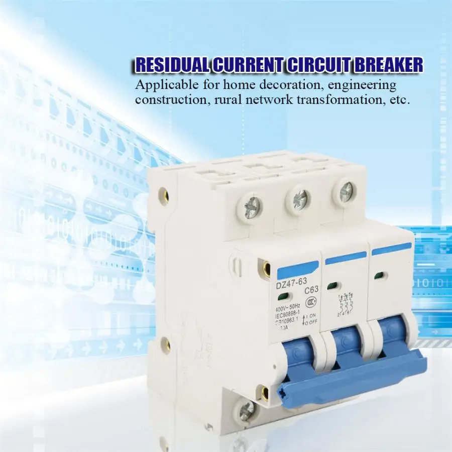 elektrikli supurge 220/380V DZ47-63 3Pole 63A RCCB Residual Current Circuit Breaker mini circuit breaker
elektrikli supurge 220/380V DZ47-63 3Pole 63A RCCB Residual Current Circuit Breaker mini circuit breaker
