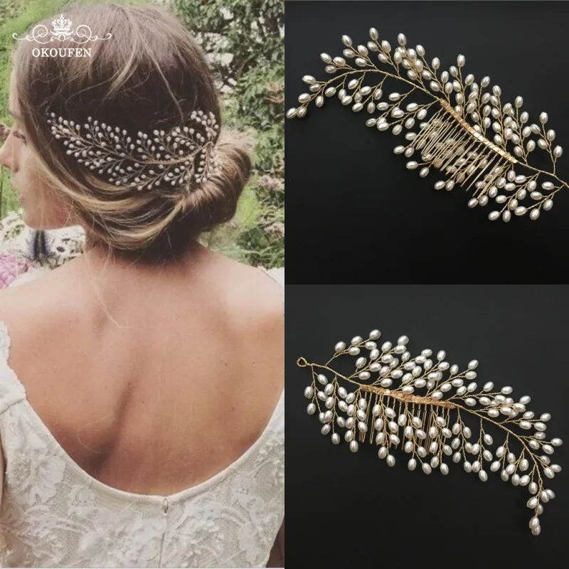 Stunning Pearls Gold Hair Jewelry Headpiece Headbands and Tiaras Leaf Women 2018 Pageant Party Wedding Hairbands For Women
Stunning Pearls Gold Hair Jewelry Headpiece Headbands and Tiaras Leaf Women 2018 Pageant Party Wedding Hairbands For Women
