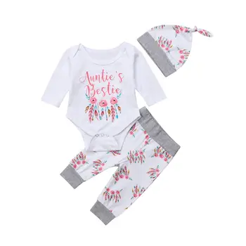 Infant Kids Baby Girls Boys Clothes 3PCS Print Long Sleeve Cotton Romper+Leggings Pants+Hats Outfit Autumn Winter
Infant Kids Baby Girls Boys Clothes 3PCS Print Long Sleeve Cotton Romper+Leggings Pants+Hats Outfit Autumn Winter
