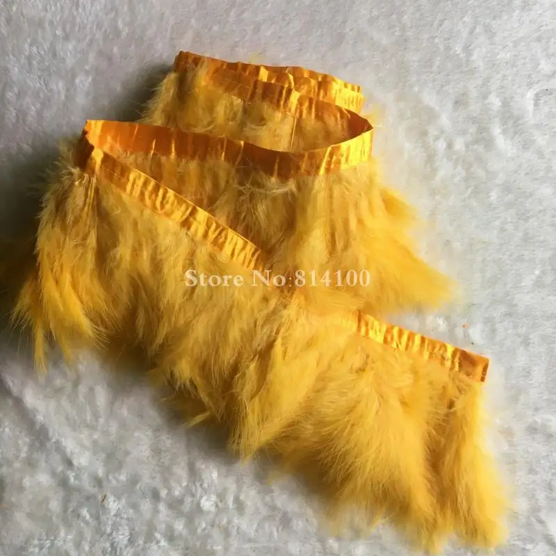 10Meters/lot 5-6inch Gold Yellow Turkey Feather Trims Dress Feather For Sewing Fringe with Satin Fibbon Costumes Feather Carfts
10Meters/lot 5-6inch Gold Yellow Turkey Feather Trims Dress Feather For Sewing Fringe with Satin Fibbon Costumes Feather Carfts