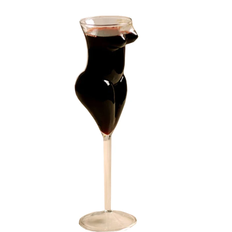 Image XUNZHE Crystal Sexy Naked Glass Cup Stylish Red   Wine Glass Vodka Shot Cup Whiskey Glassware Drinking  For  Barware