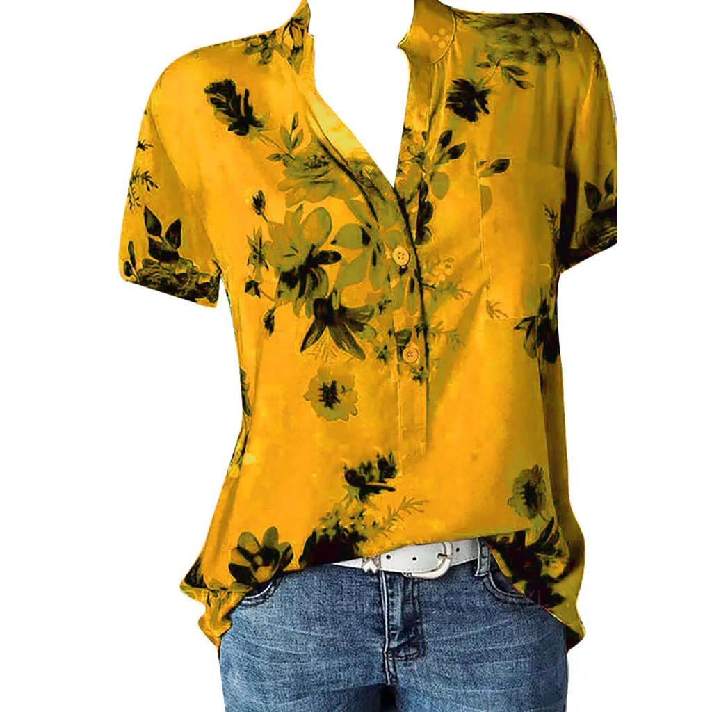 Fashion Blouse Women Printing Pocket Plus Size Short Sleeve Blouse Easy Top Shirt Blusas Mujer De Moda Casual Blouses Woman
Fashion Blouse Women Printing Pocket Plus Size Short Sleeve Blouse Easy Top Shirt Blusas Mujer De Moda Casual Blouses Woman