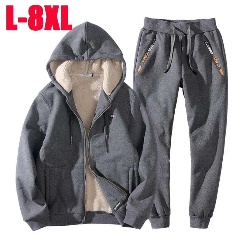 L-8XL tracksuits men Winter suits plus velvet thicken sportsuits male cashmere warm hoodies casual sweatshirt+pants 2 pieces set
L-8XL tracksuits men Winter suits plus velvet thicken sportsuits male cashmere warm hoodies casual sweatshirt+pants 2 pieces set