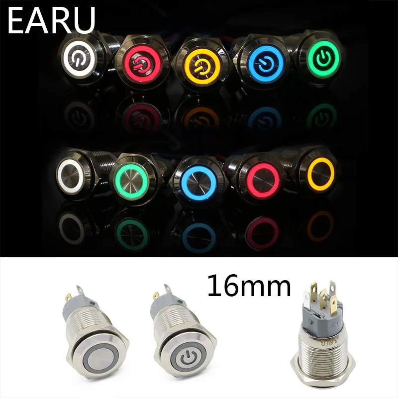 16mm Metal Annular Push Button Switch Ring LED 5-380V 12V 6V 5v Self-lock Momentary Latching Waterproof Car Auto Engine Red Blue
16mm Metal Annular Push Button Switch Ring LED 5-380V 12V 6V 5v Self-lock Momentary Latching Waterproof Car Auto Engine Red Blue