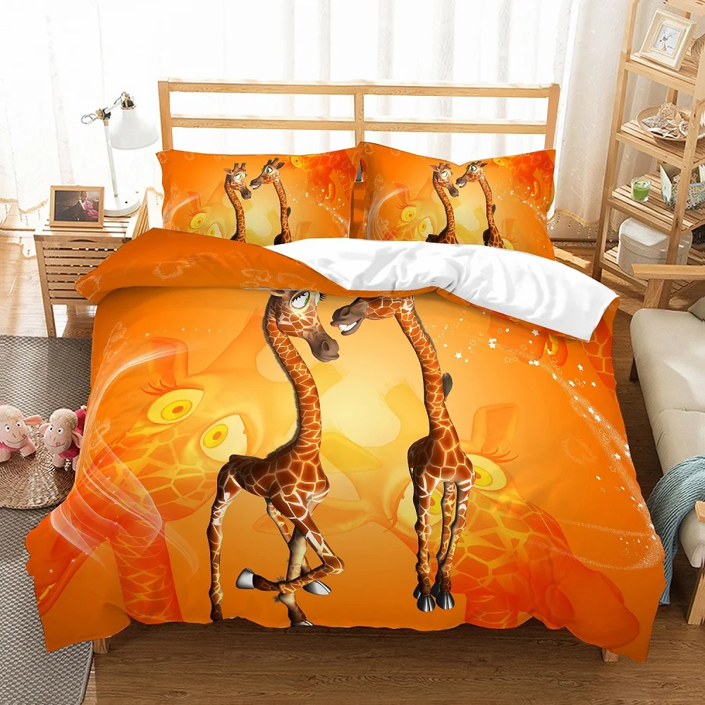 Cartoon Giraffe Lovers Standing Together Gold/Orange 3 Piece(1 Duvet Cover 2 Pillow Sham) Duvet Cover Set Cartoon Kids Bed Set
Cartoon Giraffe Lovers Standing Together Gold/Orange 3 Piece(1 Duvet Cover 2 Pillow Sham) Duvet Cover Set Cartoon Kids Bed Set
