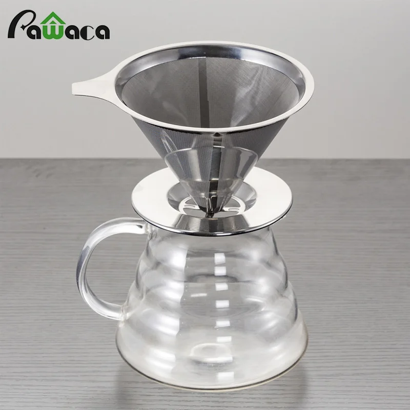Cone Filter Paperless Pour Over Coffee Maker Stainless Steel Coffee Dripper Reusable Drip Cone Coffee Filter with Cup Stand
Cone Filter Paperless Pour Over Coffee Maker Stainless Steel Coffee Dripper Reusable Drip Cone Coffee Filter with Cup Stand