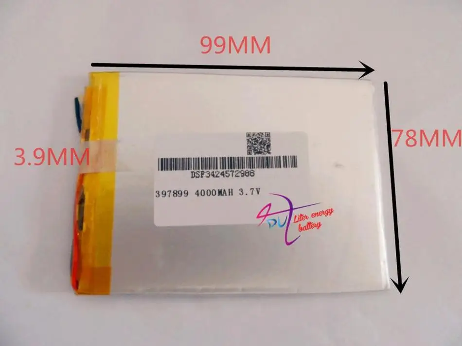 3.7 V 4000 mah 7 inch song mei G2 tablet MID quality products lithium-ion Tablet polymer battery 39789
3.7 V 4000 mah 7 inch song mei G2 tablet MID quality products lithium-ion Tablet polymer battery 39789