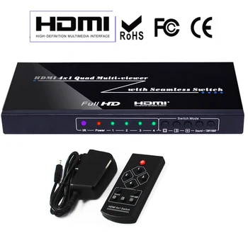 Quad Multi-Viewer 4x1 HDMI Switcher 4 Ports 1080P with Seamless Switcher IR Control Four-Way Image Splitter
Quad Multi-Viewer 4x1 HDMI Switcher 4 Ports 1080P with Seamless Switcher IR Control Four-Way Image Splitter