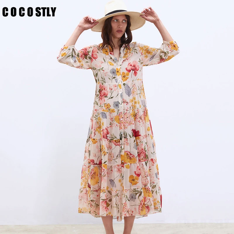 2019 summer dress women vestidos english style flower print long sleeve mid-calf dress vestidos de fiesta party long dress
2019 summer dress women vestidos english style flower print long sleeve mid-calf dress vestidos de fiesta party long dress
