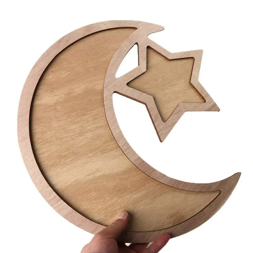 Ramadan Eid Rustic Crescent Moon Star Wooden Party Food Serving Tableware Dessert Pastry Tray Display Holder Festival Decor
Ramadan Eid Rustic Crescent Moon Star Wooden Party Food Serving Tableware Dessert Pastry Tray Display Holder Festival Decor