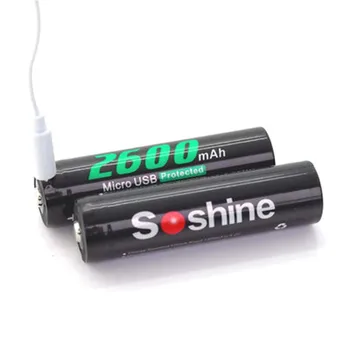 Soshine 18650 3.7V 2600mAh Protected Li-ion Rechargeable Battery with Built-in USB Port (4pcs)
Soshine 18650 3.7V 2600mAh Protected Li-ion Rechargeable Battery with Built-in USB Port (4pcs)
