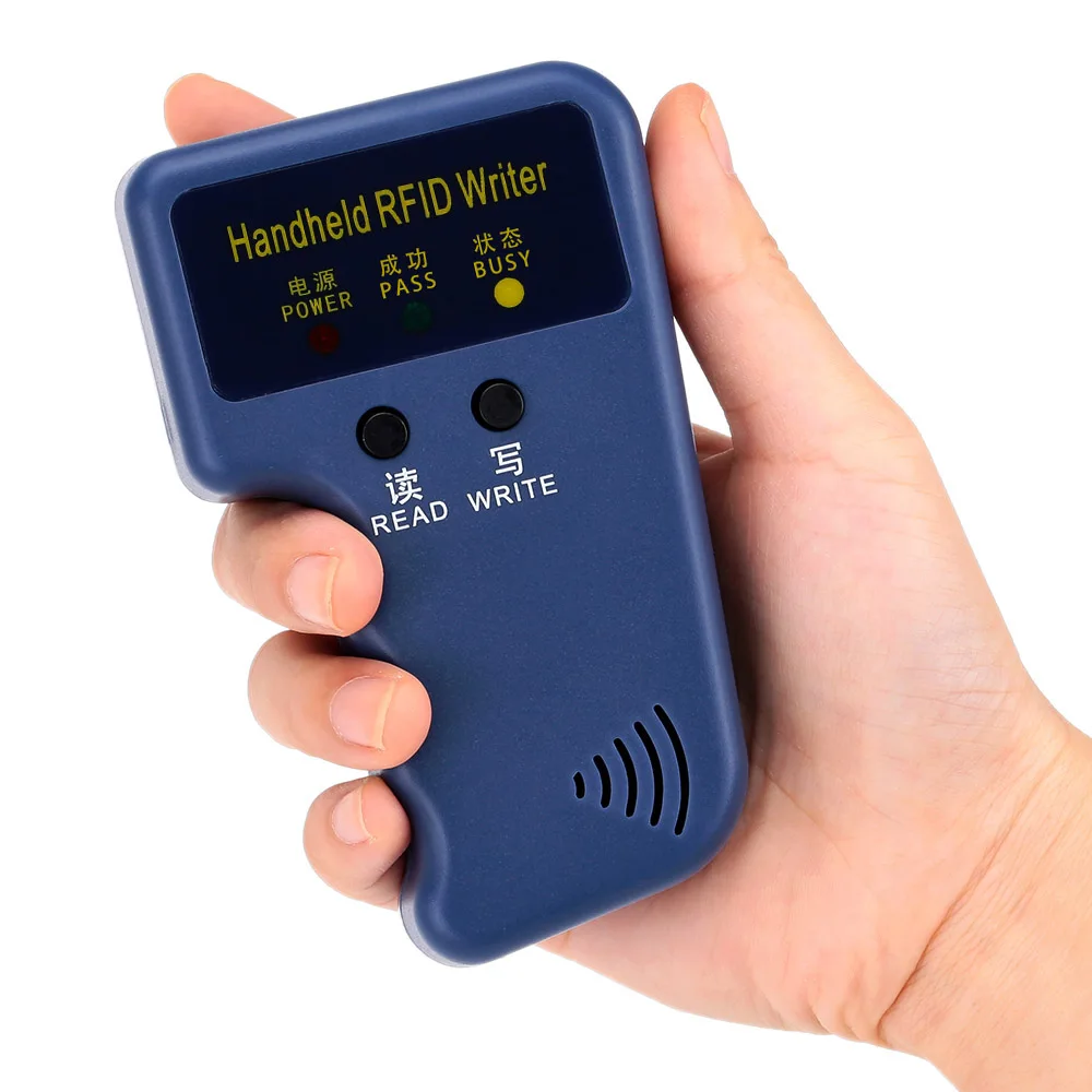 Handheld 125KHz EM4100 ID Card Copier Writer Duplicator with 5 Writable Tags + 1 Writable Cards
Handheld 125KHz EM4100 ID Card Copier Writer Duplicator with 5 Writable Tags + 1 Writable Cards