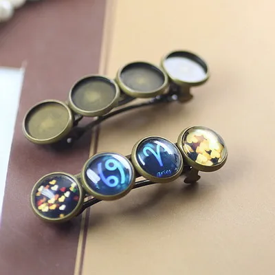 5pcs with Four inner 12mm Antique Bronze Spring Hair Clips Jewelry Bezel Setting Trays for Cameo Cabochons
5pcs with Four inner 12mm Antique Bronze Spring Hair Clips Jewelry Bezel Setting Trays for Cameo Cabochons