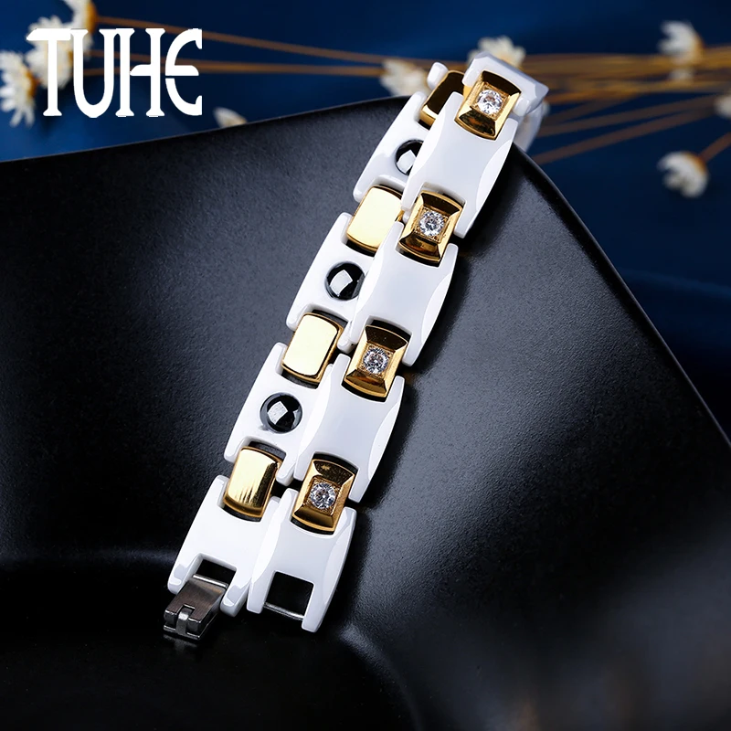 Healthy Magnetic Power Titanium Bracelets Bio Energy White Ceramic Bracelet For Women Men Elegant Gold Trendy Bracelet Jewelry
Healthy Magnetic Power Titanium Bracelets Bio Energy White Ceramic Bracelet For Women Men Elegant Gold Trendy Bracelet Jewelry