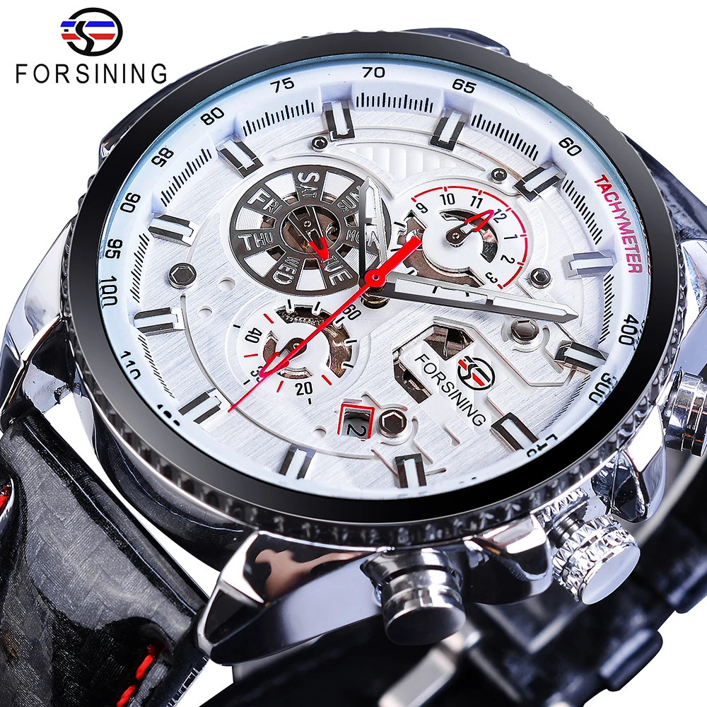 Forsining Men Automatic Self Wind Watch Mechanical Luminous 3 Dials Date Genuine Smooth Leather Speed Racing Sport Fashion Clock
Forsining Men Automatic Self Wind Watch Mechanical Luminous 3 Dials Date Genuine Smooth Leather Speed Racing Sport Fashion Clock