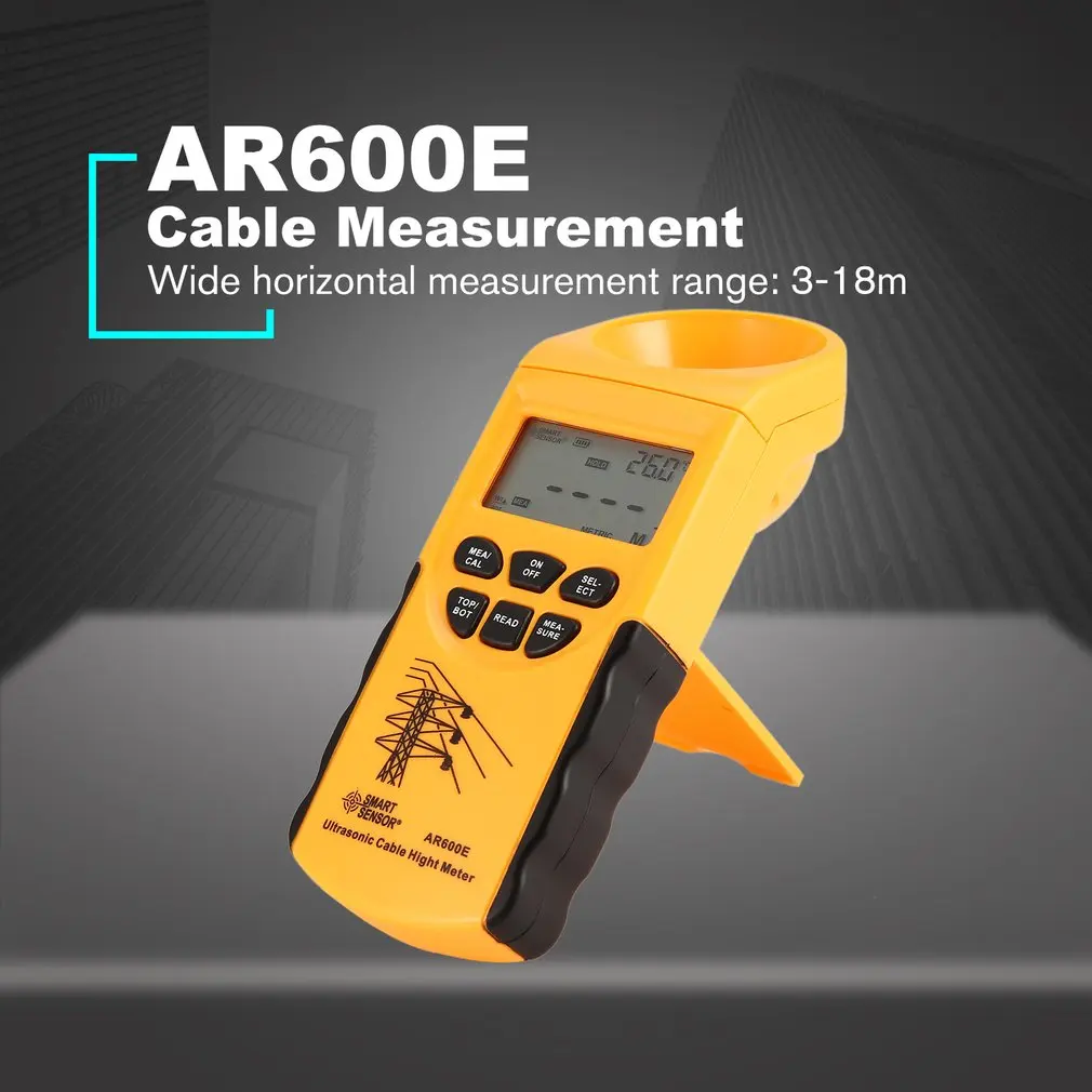 Smart Sensor AR600E Digital LCD Handheld Ultrasonic Cable Height Meter 3~23m 6 Cables Wire Measurement Depth Distance Tester
Smart Sensor AR600E Digital LCD Handheld Ultrasonic Cable Height Meter 3~23m 6 Cables Wire Measurement Depth Distance Tester