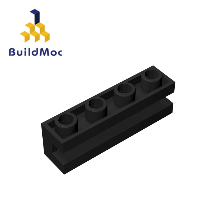 BuildMOC совместимая сборка частиц 2653 черный 1x4 для строительных блоков части DIY